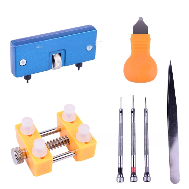 Hong Shijun pulksteņu remonta rīku komplekts – 8 gab., atvēršanas instruments aizmugurējā vāka baterijas nomaiņai, pulksteņa turētājs, divu ķepu atvērējs, mājas lietošanai