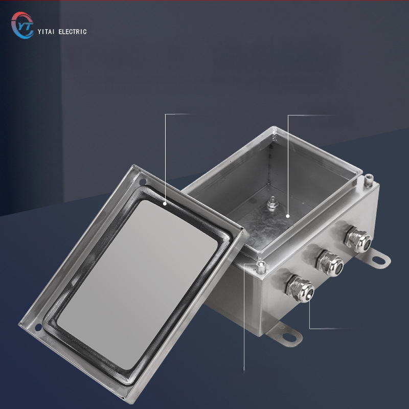 Išorinė nerūdijančio plieno terminalo dėžė, vandeniui atspari kabelių skirstymo dėžė, 4 grandinės, 5 eilučių jungikliai, IP65, pakabinamas montavimas