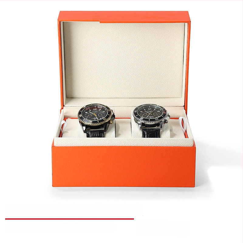 Laikrodžių dėžutė iš PU odos su flanelės vidumi, atveriamas dangtelis, modelis EE003, dovanojimo ir juvelyrinių prekių pakuotė