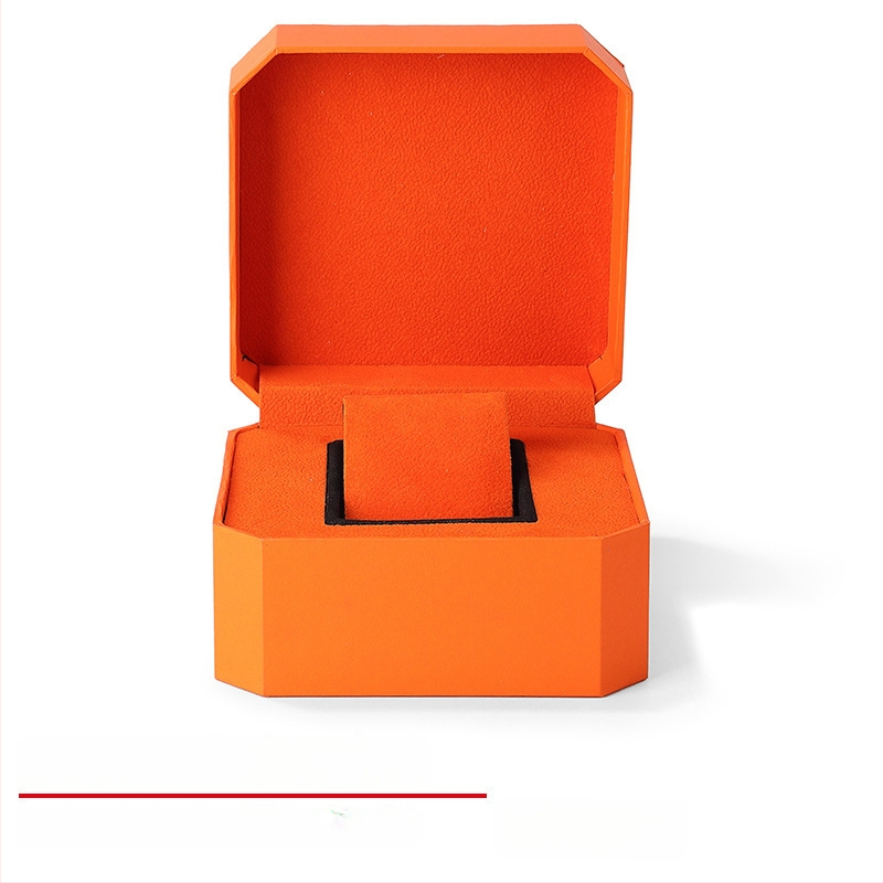 Laikrodžių dėžutė iš PU odos su flanelės vidumi, atveriamas dangtelis, modelis EE003, dovanojimo ir juvelyrinių prekių pakuotė