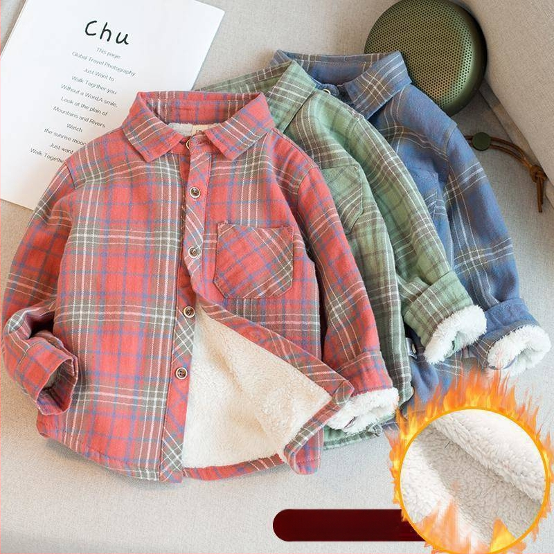 Vaikų marškiniai su fliso pamušalu, ilgos rankovės, kvadratinė apykaklė