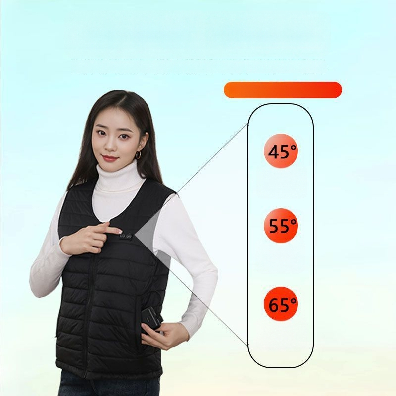 Grafénfűtéses férfi mellény - karcsú szabású, újratölthető, önfűtő, kapucnival