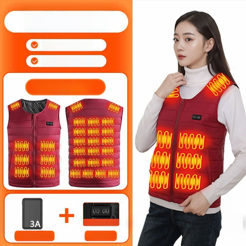 Grafénfűtéses férfi mellény - karcsú szabású, újratölthető, önfűtő, kapucnival