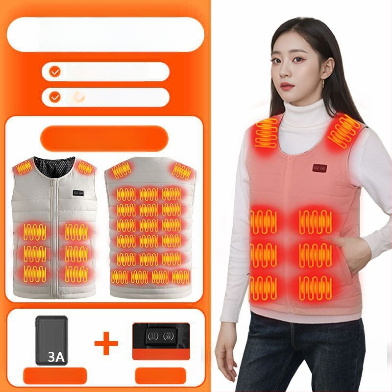 Grafénfűtéses férfi mellény - karcsú szabású, újratölthető, önfűtő, kapucnival