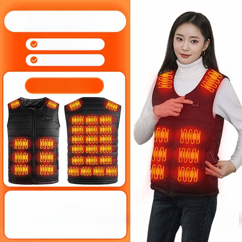 Grafénfűtéses férfi mellény - karcsú szabású, újratölthető, önfűtő, kapucnival