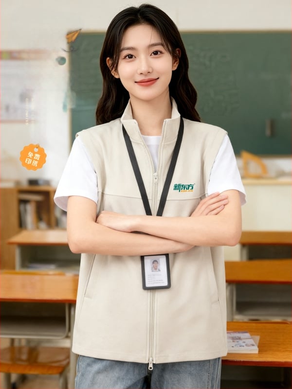 Logóval ellátott waffel kötésű mellény edzésre és képzésekre (kapucni, cipzár, álló gallér)