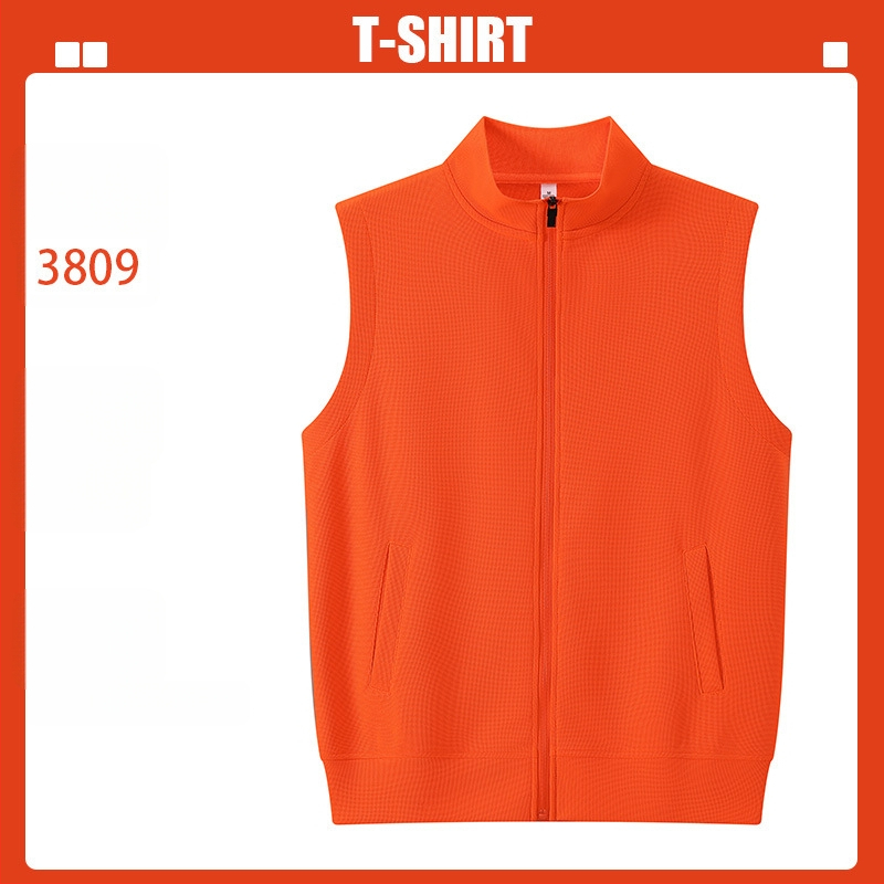 Logóval ellátott waffel kötésű mellény edzésre és képzésekre (kapucni, cipzár, álló gallér)