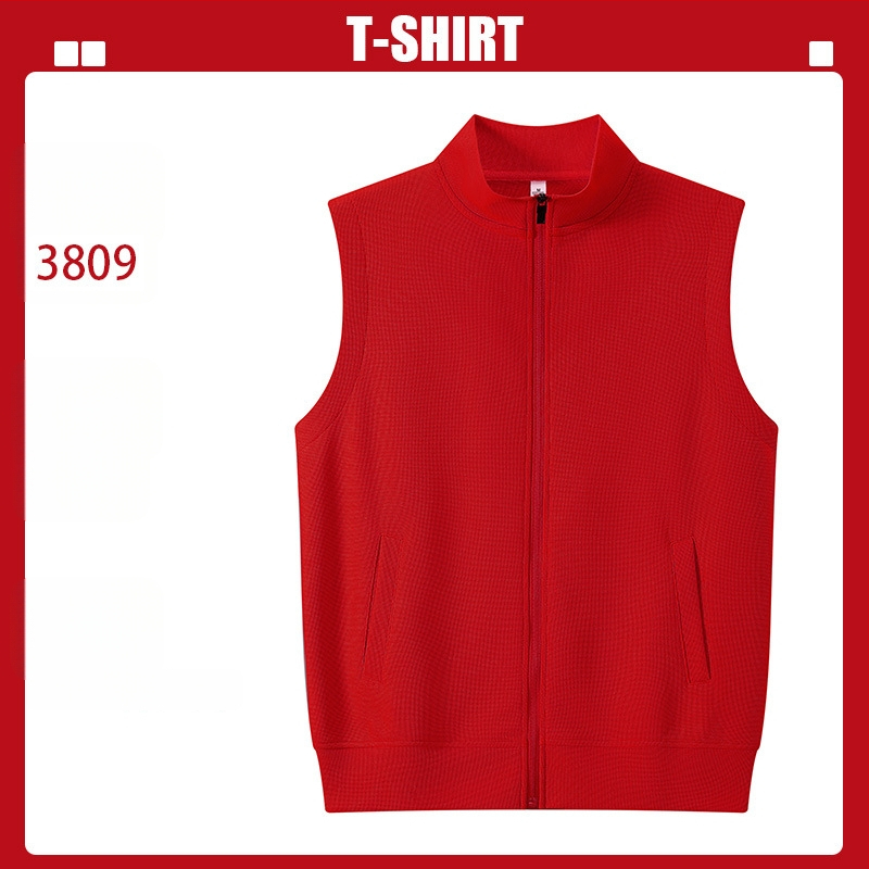 Logóval ellátott waffel kötésű mellény edzésre és képzésekre (kapucni, cipzár, álló gallér)