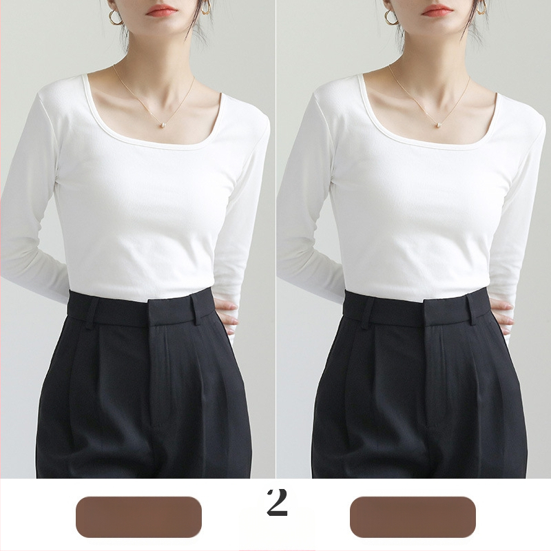 Тениска с дълги ръкави, квадратна яка, стегната кройка, 90–95% памук, нормална дължина 50–65 см