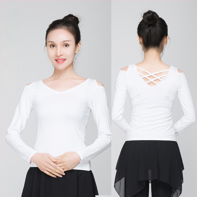 Sieviešu mugurai atvērtu topu modernā deju stilā – modālais audums, vienkrāsains raksts, piemērots latīņu un etniskajām dejām, pieaugušajiem