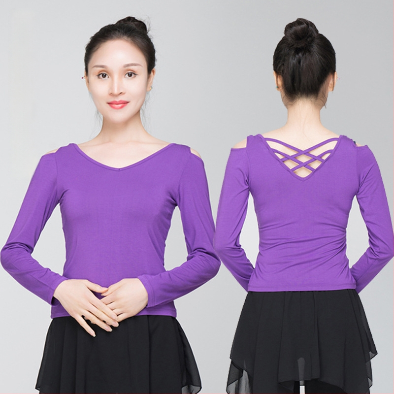 Sieviešu mugurai atvērtu topu modernā deju stilā – modālais audums, vienkrāsains raksts, piemērots latīņu un etniskajām dejām, pieaugušajiem