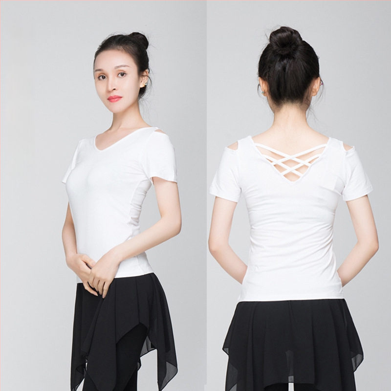 Sieviešu mugurai atvērtu topu modernā deju stilā – modālais audums, vienkrāsains raksts, piemērots latīņu un etniskajām dejām, pieaugušajiem