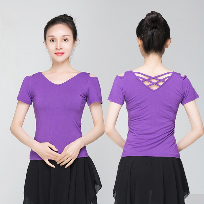 Sieviešu mugurai atvērtu topu modernā deju stilā – modālais audums, vienkrāsains raksts, piemērots latīņu un etniskajām dejām, pieaugušajiem