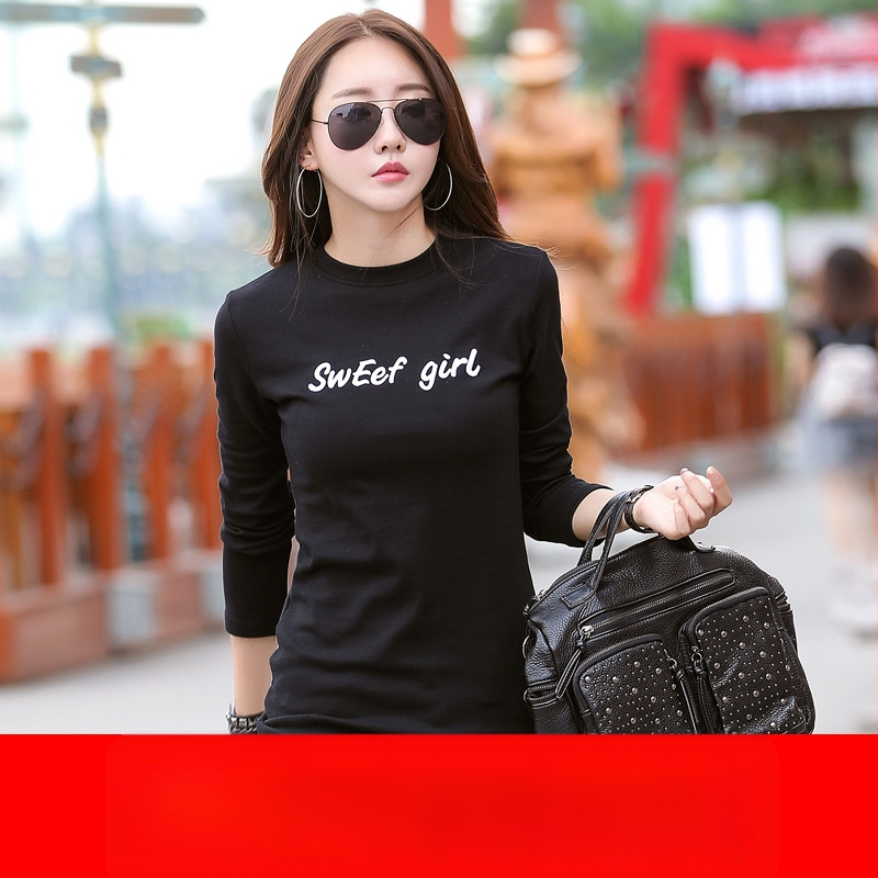 Дамска тениска с дълги ръкави, Slim кройка, памук-еластанова смес, принт с букви