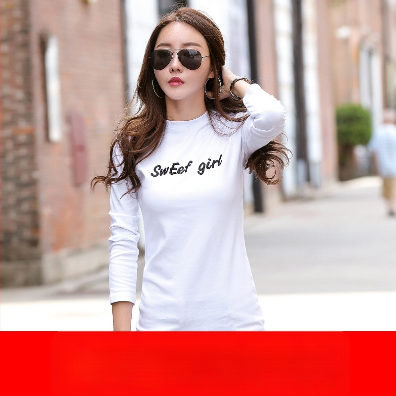 Дамска тениска с дълги ръкави, Slim кройка, памук-еластанова смес, принт с букви