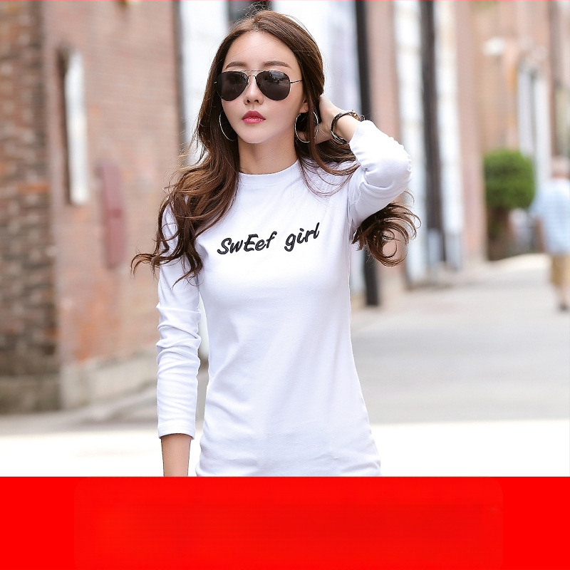 Дамска тениска с дълги ръкави, Slim кройка, памук-еластанова смес, принт с букви