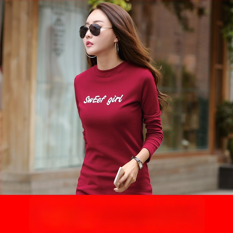 Дамска тениска с дълги ръкави, Slim кройка, памук-еластанова смес, принт с букви