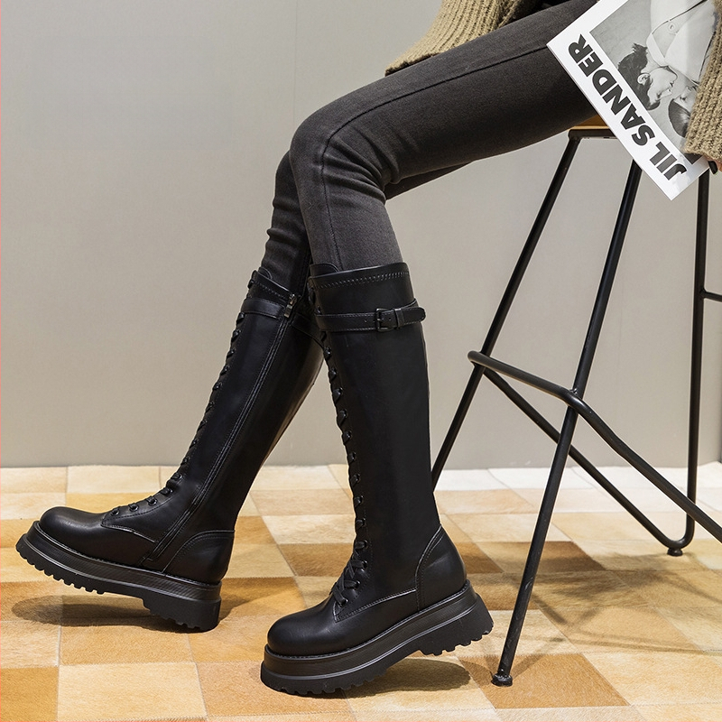 Moteriški Martin batai su mikropluošto viršumi, PU padas, aukštas šarvas, apvali nosis, šoninis užsegimas