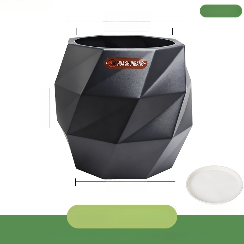 Rombinės formos gėlių indas iš dervos, grindinis laikiklis, Šiaurės minimalistinio stiliaus