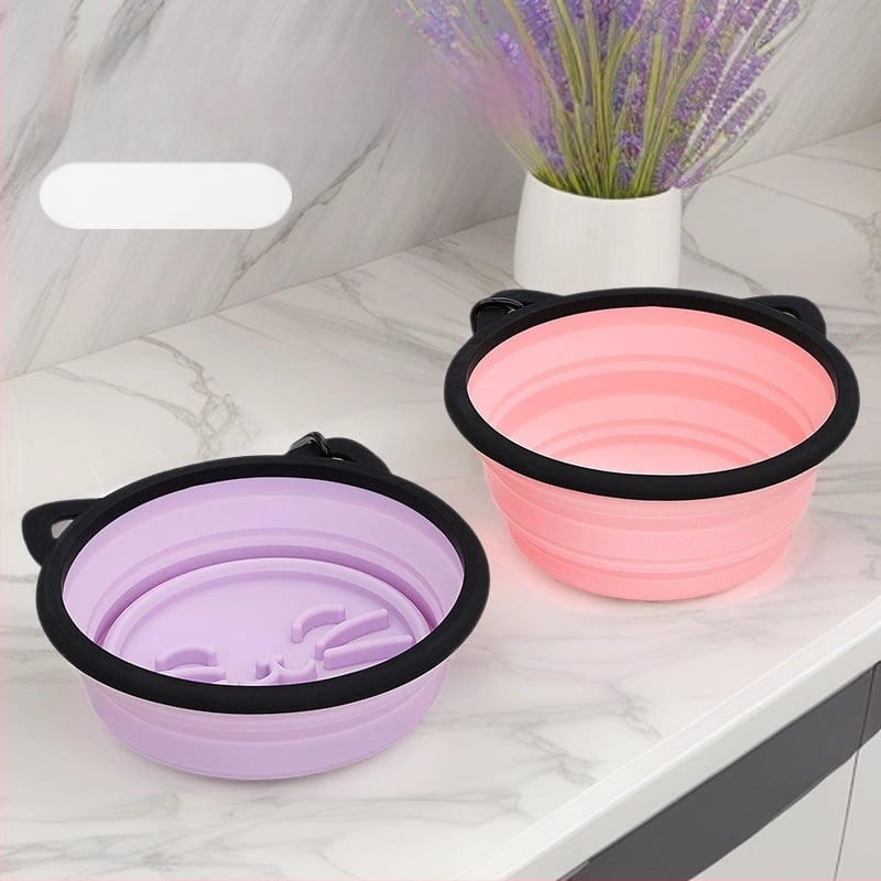 Dzīvnieku ēdiena integrētā silikona dubultā bļoda – videi draudzīgs silikons, divas 350 ml bļodas katrai, privāta zīmola pieejama