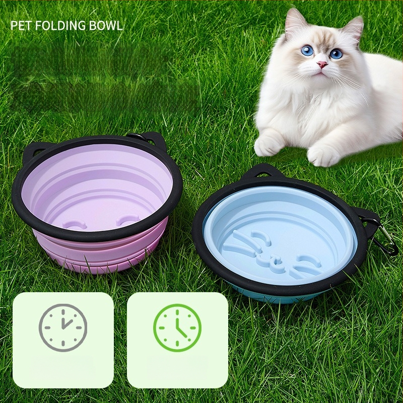 Dzīvnieku ēdiena integrētā silikona dubultā bļoda – videi draudzīgs silikons, divas 350 ml bļodas katrai, privāta zīmola pieejama