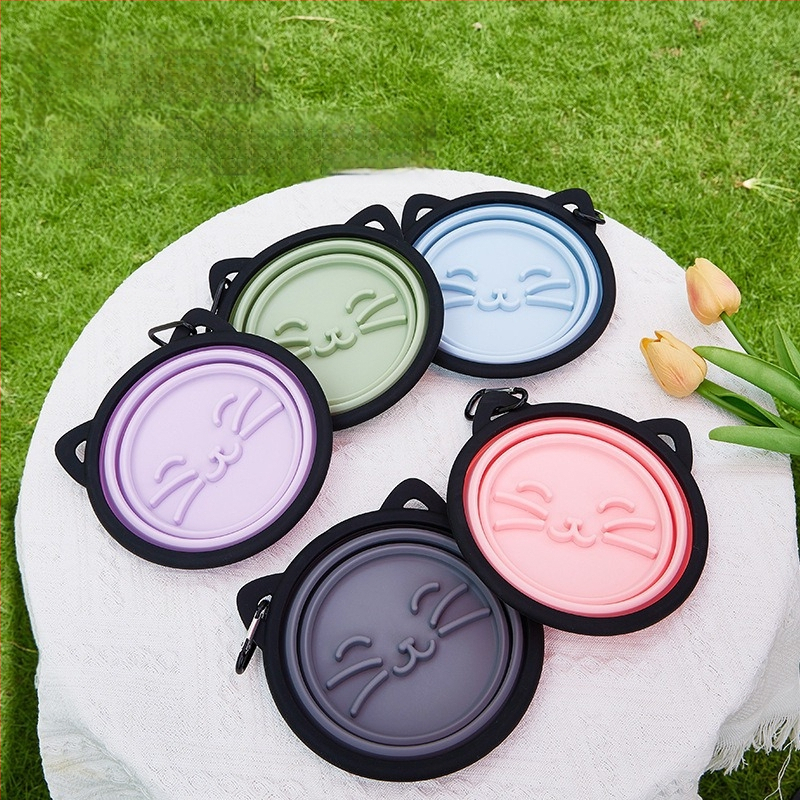 Dzīvnieku ēdiena integrētā silikona dubultā bļoda – videi draudzīgs silikons, divas 350 ml bļodas katrai, privāta zīmola pieejama