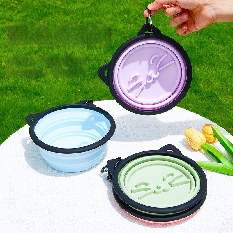 Dzīvnieku ēdiena integrētā silikona dubultā bļoda – videi draudzīgs silikons, divas 350 ml bļodas katrai, privāta zīmola pieejama