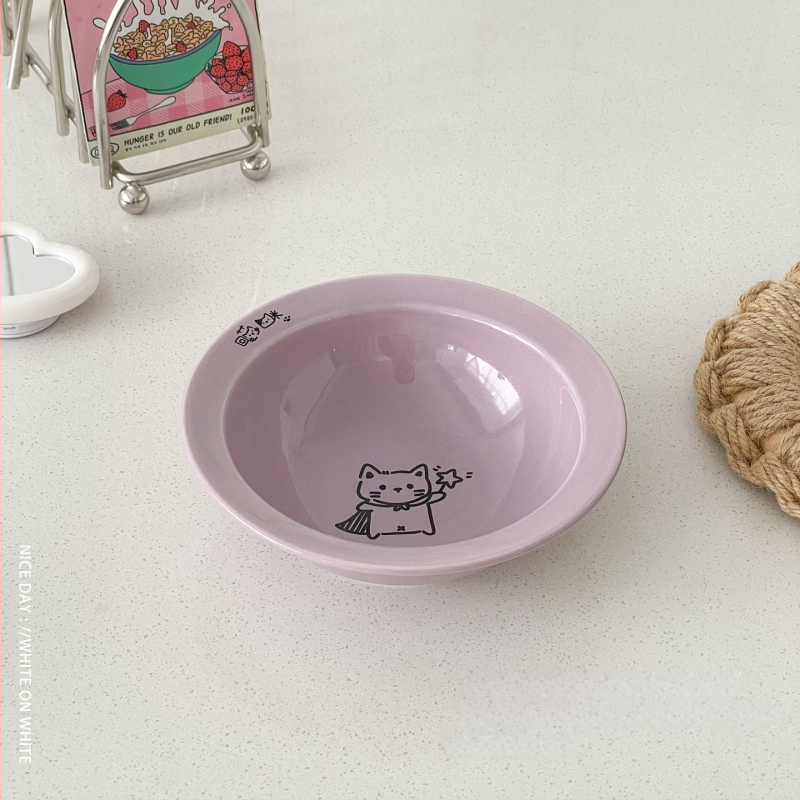 Κεραμικά μπολ γάτας για φαγητό και νερό σε ανυψωμένο πλαίσιο με μεταλλική βάση, αυτόματη τροφοδοσία