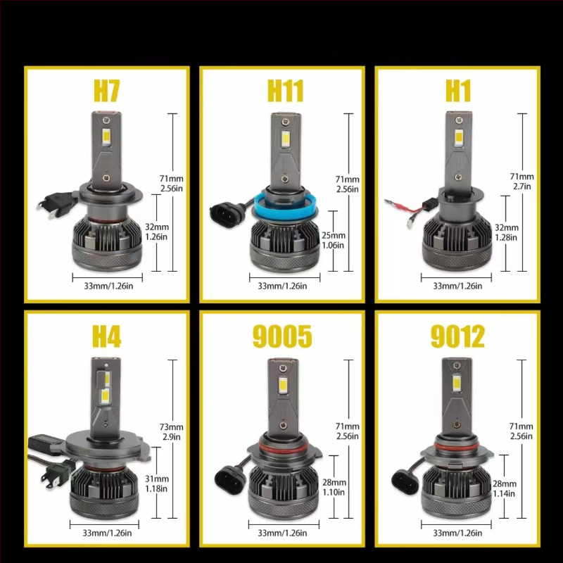 Sõiduki LED esituled pirnid, 55W, 12V, IP68, 5500lm, 50000h, Ühilduvad H1/H3/H4/H7/H11/HB3/HB4/9005/9006/9012
