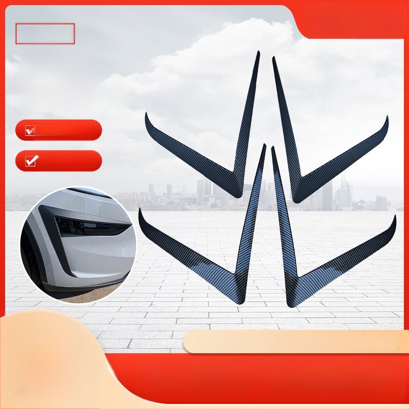 Tesla Model Y/Model 3: dekoratyvinis priekinio bamperio miglos žibintų rėmelis su antakių apvadu, pritaikomas, anglies pluošto raštas