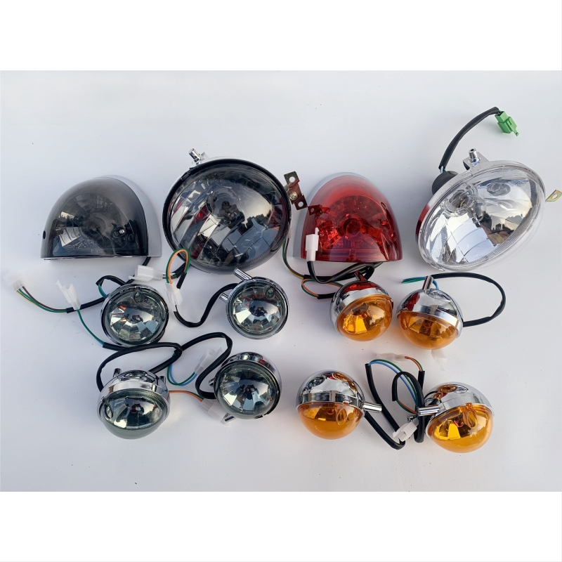 Turtle King elektrilise jalgratta valgustuskomplekt: ees tuli, ees ja taga signaalid, taga tule korpus läbipaistvalt tumeda kattega – OEM, ühilduv teiste mudelitega