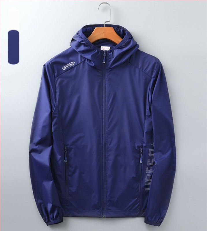 Unisex vasaras ultra plāna UV aizsardzības vēja jaka, neilons, elpojoša, ultra viegla, kapuce, UPF50