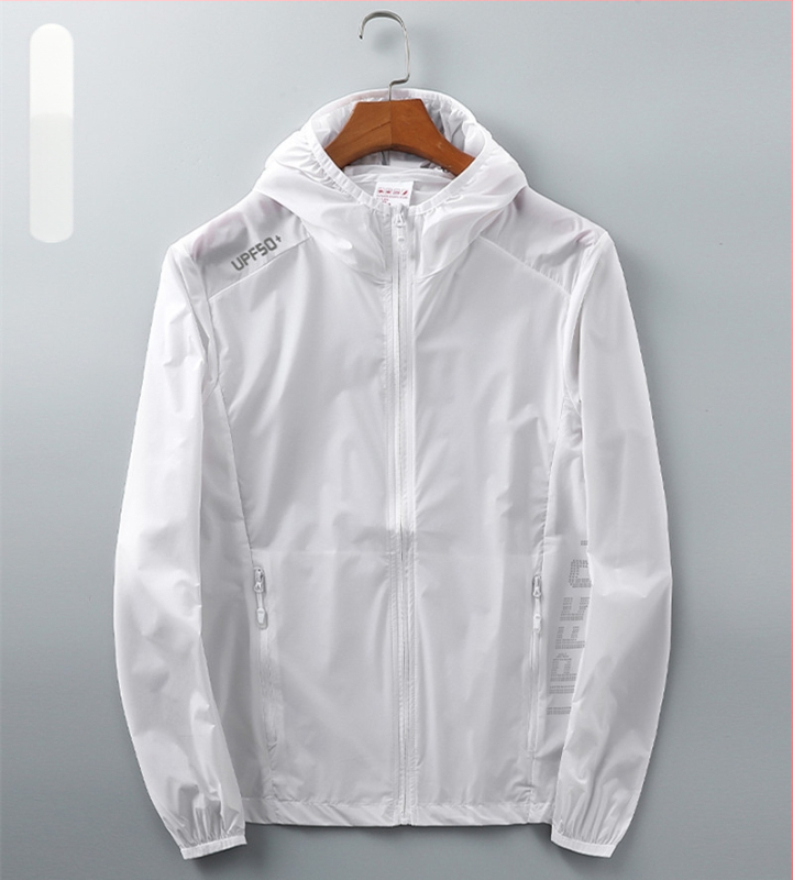 Unisex vasaras ultra plāna UV aizsardzības vēja jaka, neilons, elpojoša, ultra viegla, kapuce, UPF50