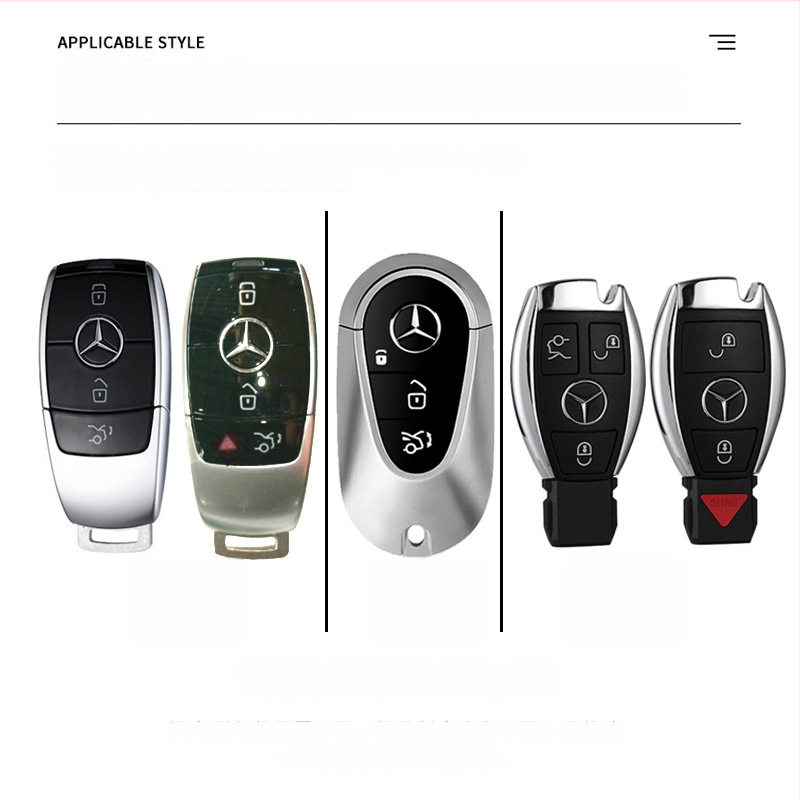 Atslēgu korpuss Mercedes-Benz modeļiem: S‑klase Maybach, C‑klase (C200L), E260L, E300L, GLB, GLC260L; cinka sakausējums; vienkāršs stils