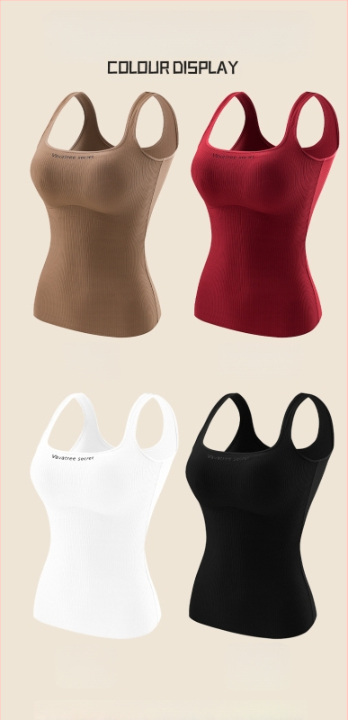 Sievietēm Ginger Essence Heattech term vestē ar iebūvētiem krūšu spilventiem, divpusēja pūkaina iekšiene, piemērota gan iekšējai, gan ārējai valkāšanai, svars 181–200 g/m2