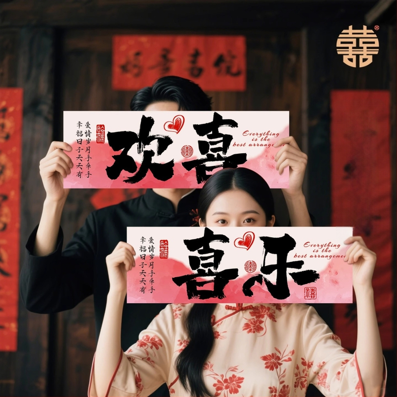 Banner de nuntă de mână pentru accesorii foto ale miresei, nașilor și domnișoarelor de onoare; material: pânză foto; destinat nunților