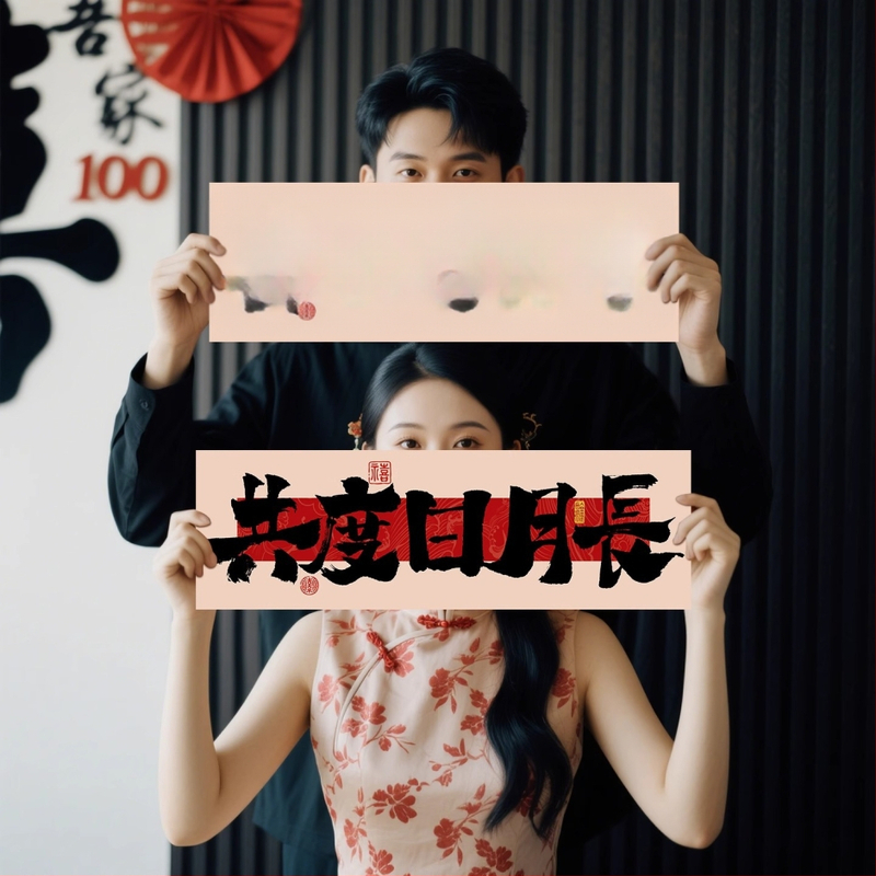 Banner de nuntă de mână pentru accesorii foto ale miresei, nașilor și domnișoarelor de onoare; material: pânză foto; destinat nunților