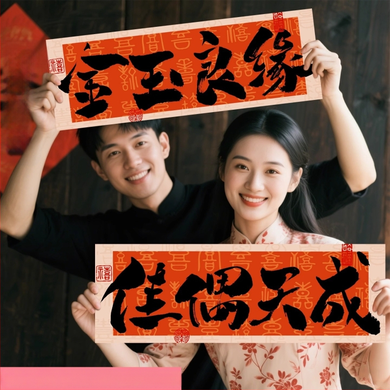 Banner de nuntă de mână pentru accesorii foto ale miresei, nașilor și domnișoarelor de onoare; material: pânză foto; destinat nunților