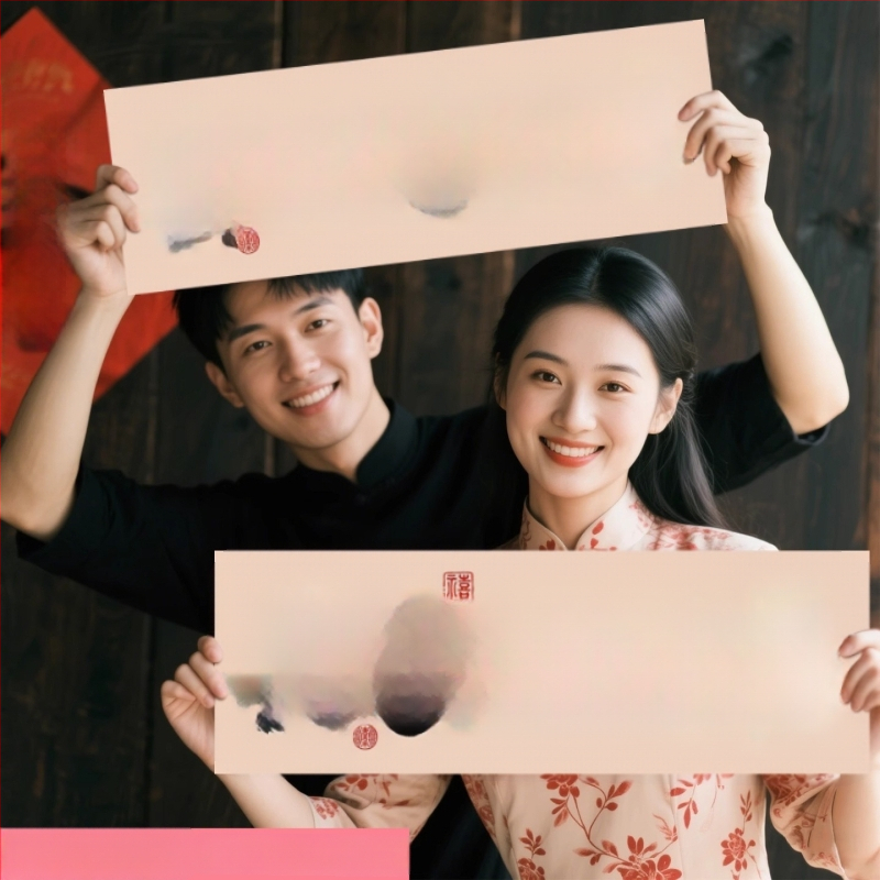 Banner de nuntă de mână pentru accesorii foto ale miresei, nașilor și domnișoarelor de onoare; material: pânză foto; destinat nunților