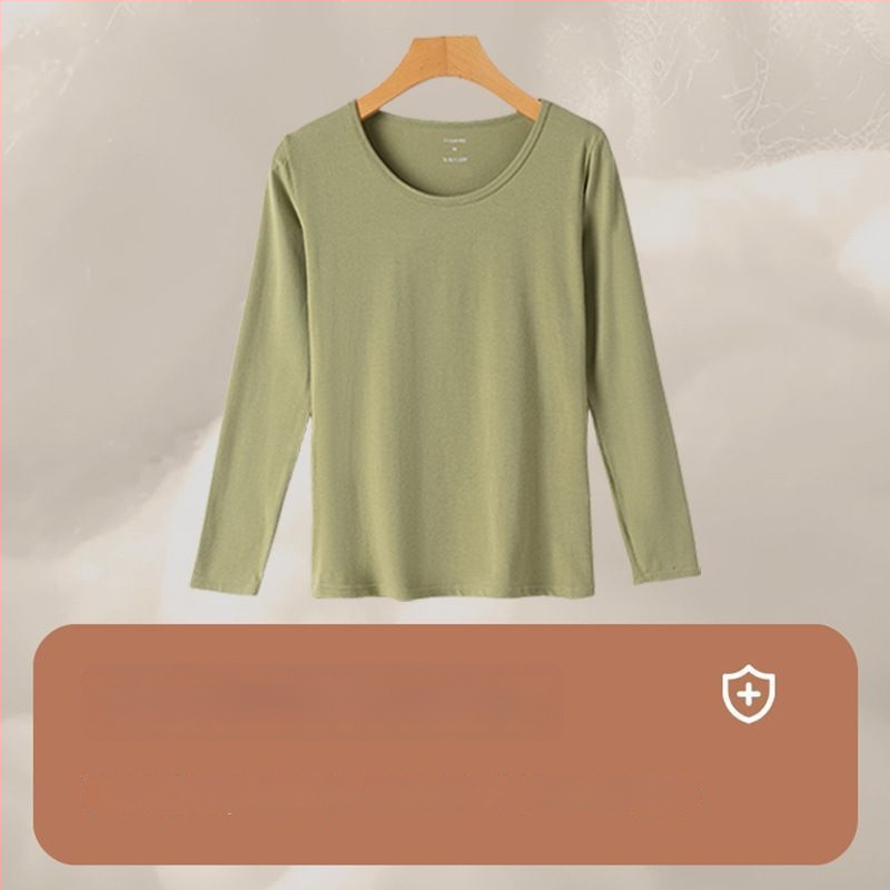 Трикомпонентен термален комплект бельо с бродерия върху гладка вискозна тъкан, дълги ръкави и кръгло деколте (Пролет 2025)