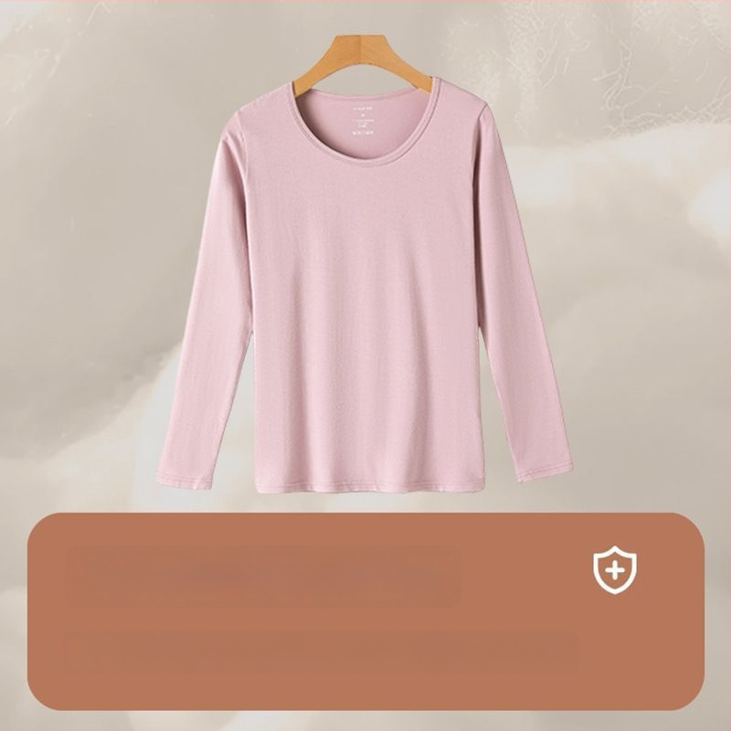 Трикомпонентен термален комплект бельо с бродерия върху гладка вискозна тъкан, дълги ръкави и кръгло деколте (Пролет 2025)