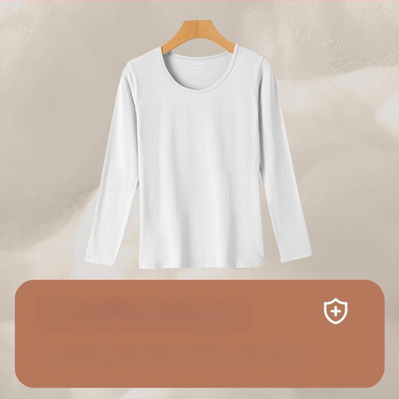 Трикомпонентен термален комплект бельо с бродерия върху гладка вискозна тъкан, дълги ръкави и кръгло деколте (Пролет 2025)