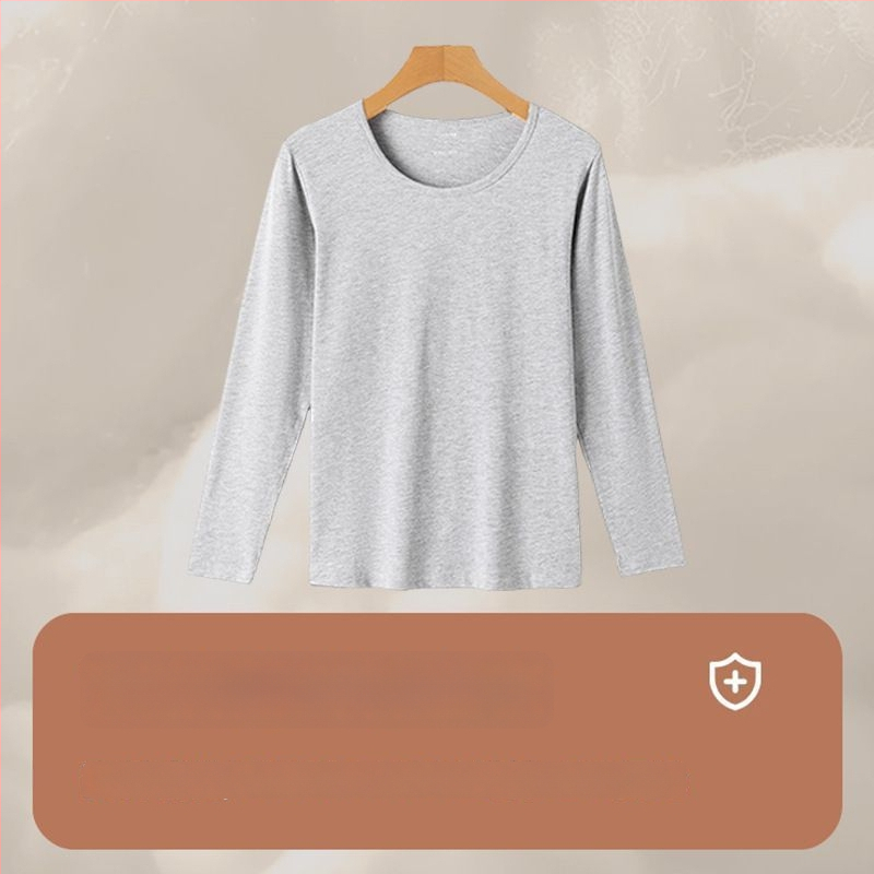 Трикомпонентен термален комплект бельо с бродерия върху гладка вискозна тъкан, дълги ръкави и кръгло деколте (Пролет 2025)