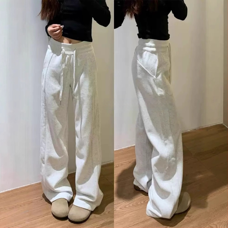 Sieviešu platām kājām kokvilnas bikses, japāņu–korejiešu ikdienas stils, kokvilnas saturs 50–70%, bieza auduma