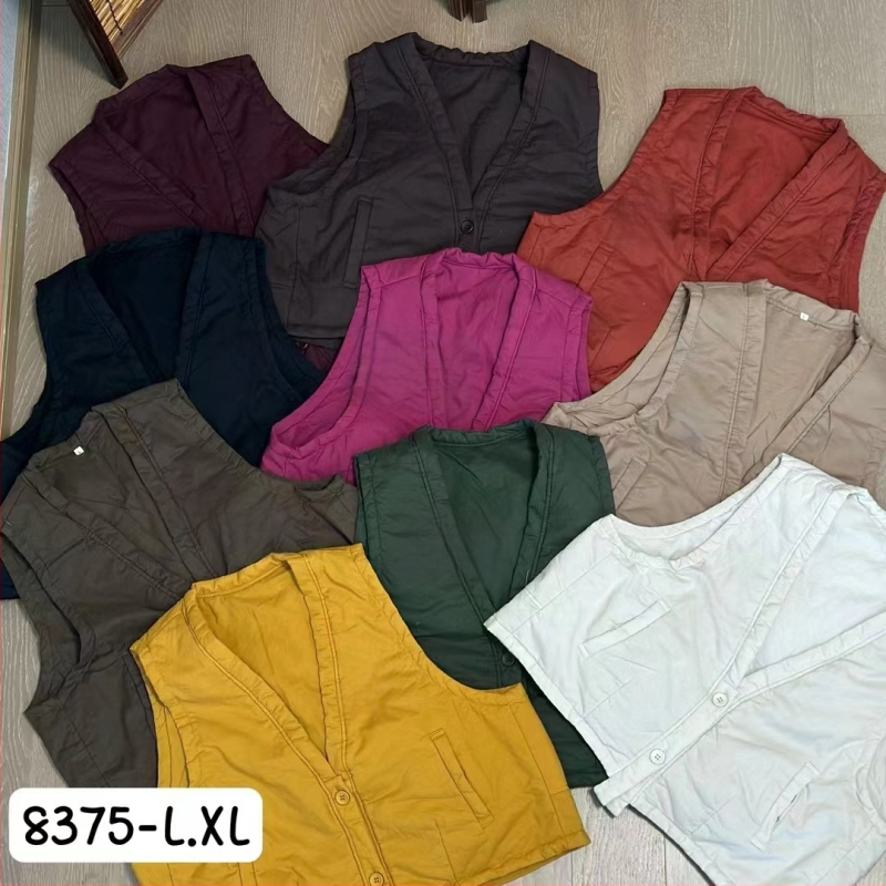 Naistele mõeldud puuvillane vest, retro-stiil, V-kaelus, varrukateta, laia lõikega, lühike pikkus 40–50 cm