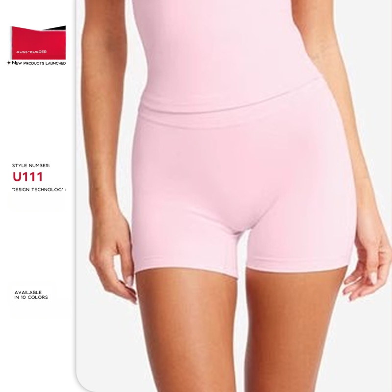 Sieviešu jogas šorti ar augstu jostu, vēdera kontrolei un sēžamvietas pacēlumam, mitrumu atgrūdošs materiāls, sastāvs: nylons 75%, spandekss 25%