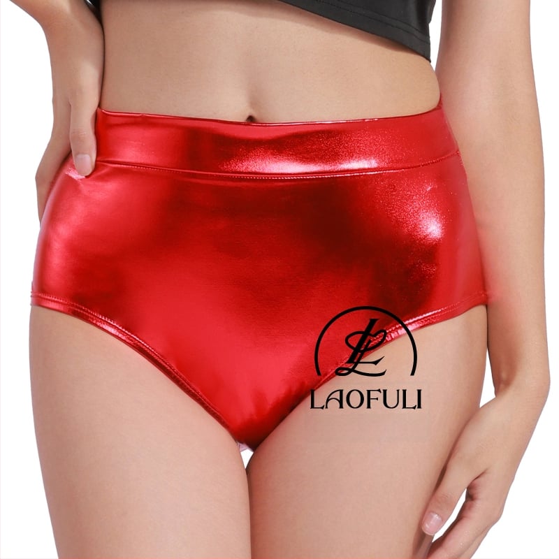 Метални танцови къси панталони с ниска талия, дължина три четвърти, полиестер и спандекс, микроеластичност, тънък плат