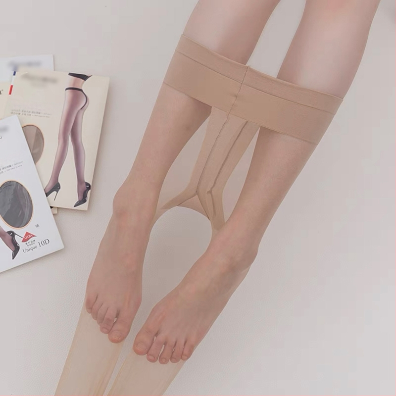 Nailoninės pėdkelnės - nematomos, plonos, seksualus stilius, vienspalvis raštas