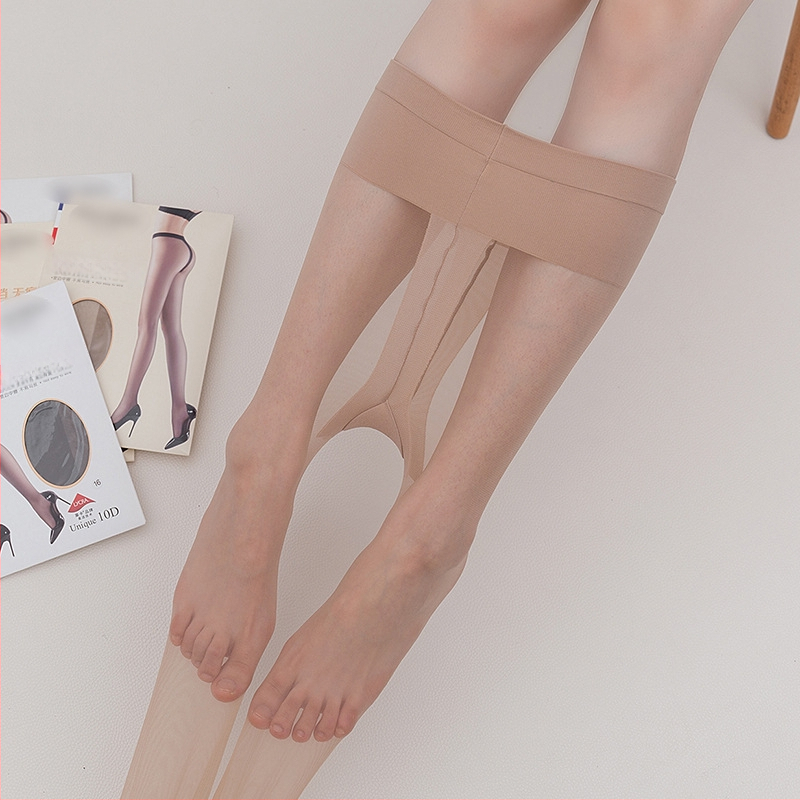 Nailoninės pėdkelnės - nematomos, plonos, seksualus stilius, vienspalvis raštas