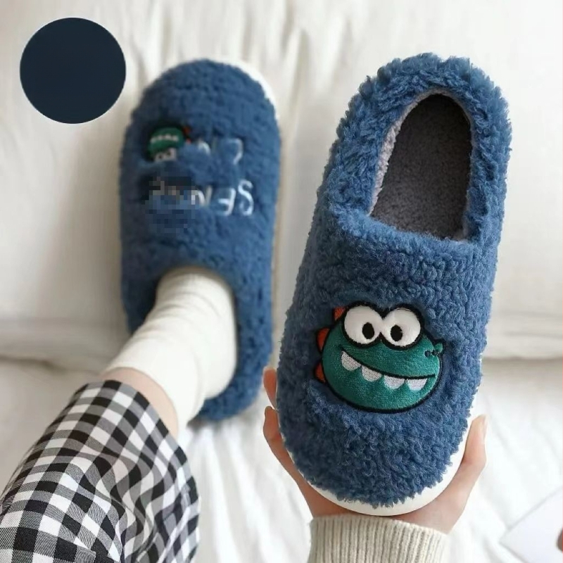 Дамски памучни пантофи за дома, подплата от флийс, PVC подметка, дебелина на подметката 3-5 cm, инжекционно формована подметка